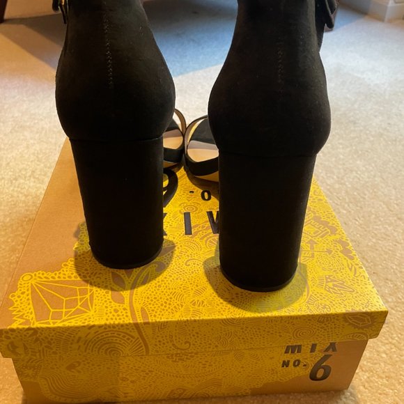 Mix No. 6 "Cym" Black Microsuede Stack Heel - Size 10 NIB - Picture 4 of 5